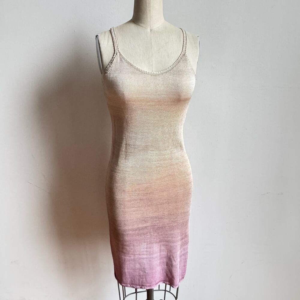 Vintage 80's JACQUILYN ROESCH SANCHEZ Knit Lavender Mist Ombre Slip Dress